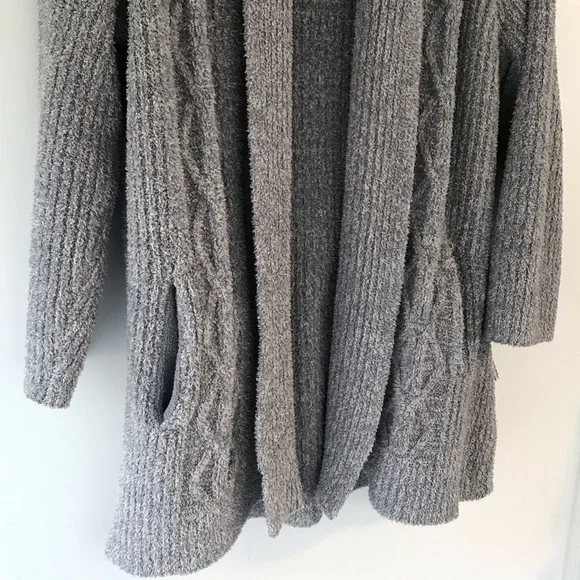 Barefoot Dreams Cozy Chic Long Grey Cabin Cardigan Sweater XL Soft Cabincore - Picture 5 of 8